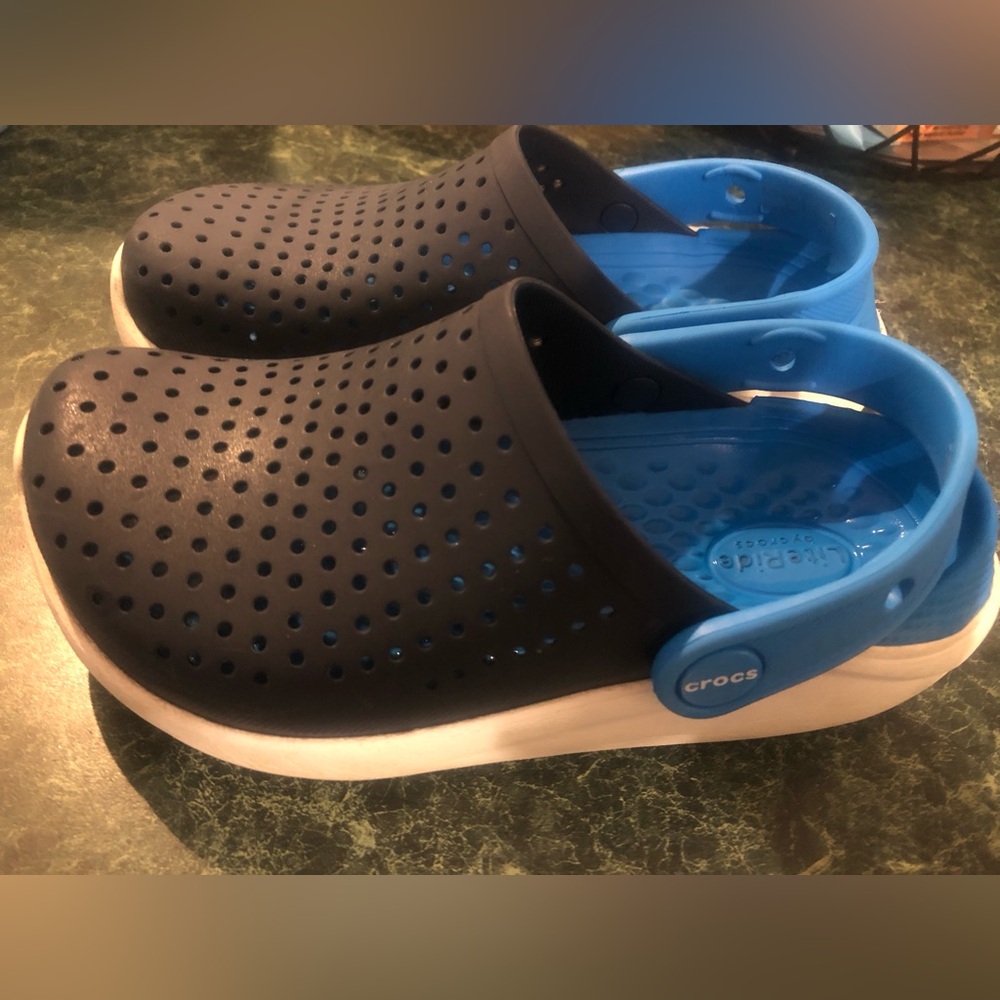 Crocs Black and Blue Clogs boys size 13